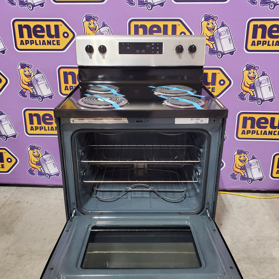 Whirlpool Stainless Steel 4.8 cu. ft. Electric Range with Keep Warm setting and Large Oven Window 22521715 - WFC150M0JS - Open Box