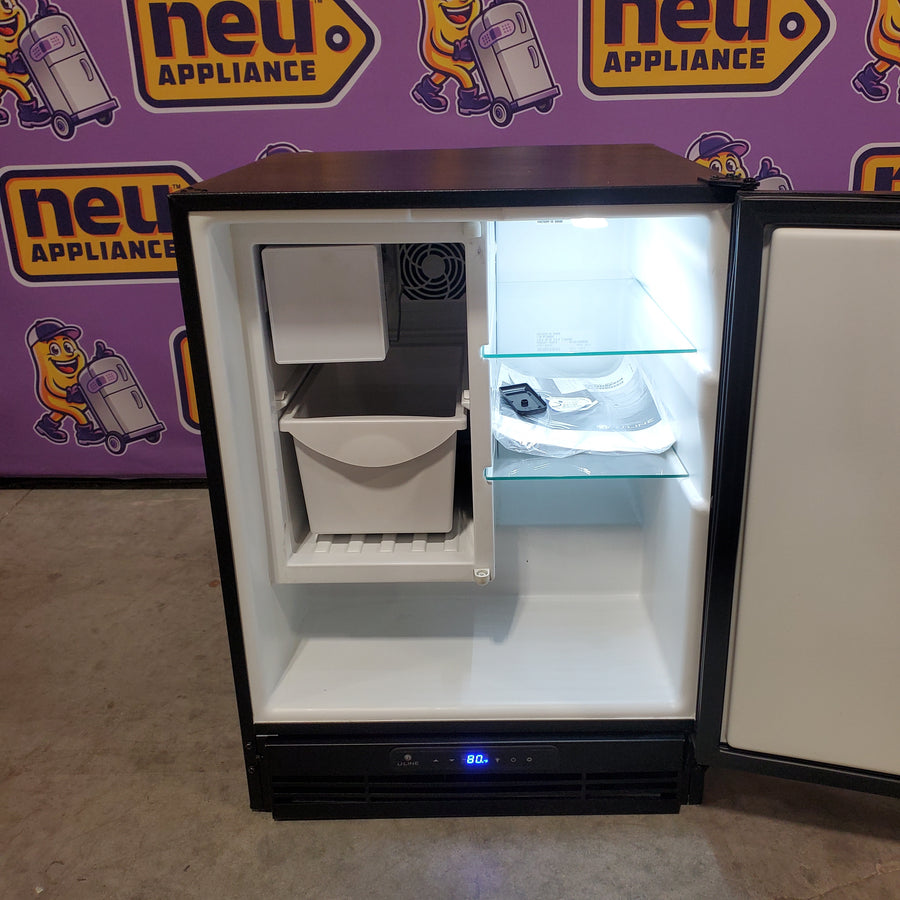 U-Line 21 Inch Compact Refrigerator with 2.1 cu. ft. Capacity, 2 Glass Shelves, Touch Pad Controls, Reversible Door, and Crescent Ice Maker UARI121-BS01A - Scratch & Dent (Moderate)