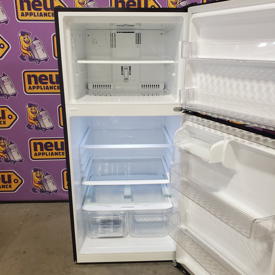 LG 30 Inch Wide Black 20.2 cu ft ENERGY STAR Top Freezer and Bottom Refrigerator with LED Lighting and Adjustable Glass Shelving LTCS20020B - Scratch & Dent (Minor)