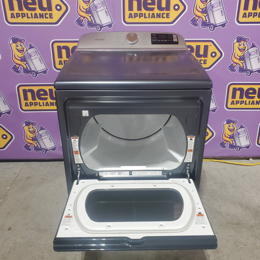 Maytag 7.4 cu. ft. vented Top Load Gas Dryer in Midnight Steel with Extra Power MGD6205RF - Scratch & Dent (Minor)