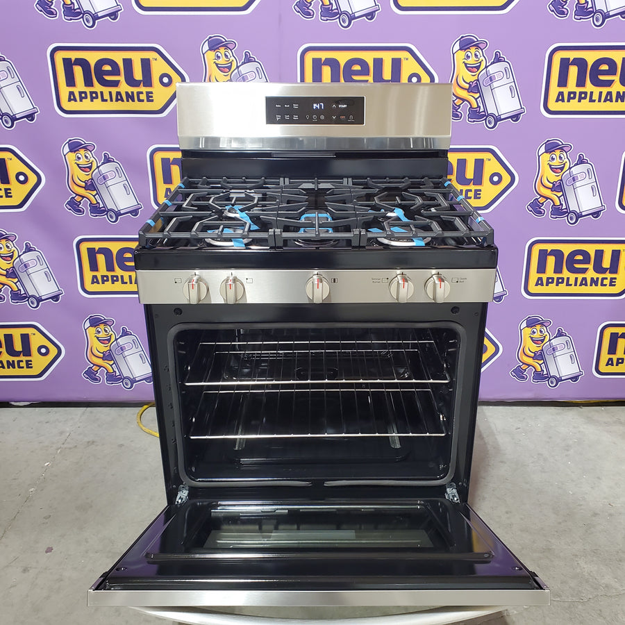 Frigidaire 30-in 5 burners 5.1-cu ft Freestanding Natural Gas Range in Fingerprint Resistant Stainless Steel FCRG306LAF - Open Box