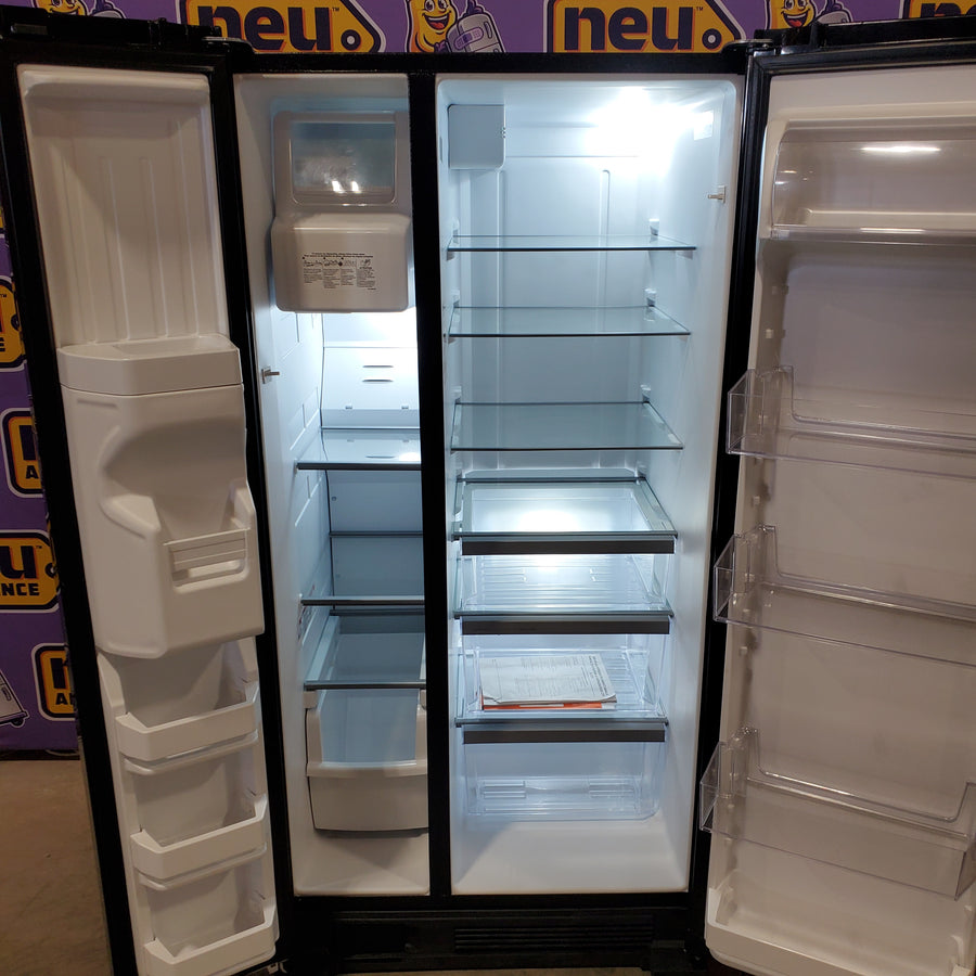 Whirlpool 21.4 cu. ft. Side by Side Refrigerator in Black WRS321SDHB -Scratch & Dent (Major)