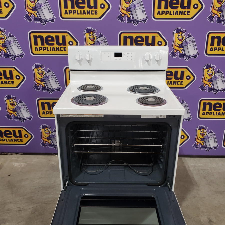 Whirlpool White 4.8 cu. ft. Electric Range with Keep Warm setting and Control Lock Mode WFC150M0JW - Open Box
