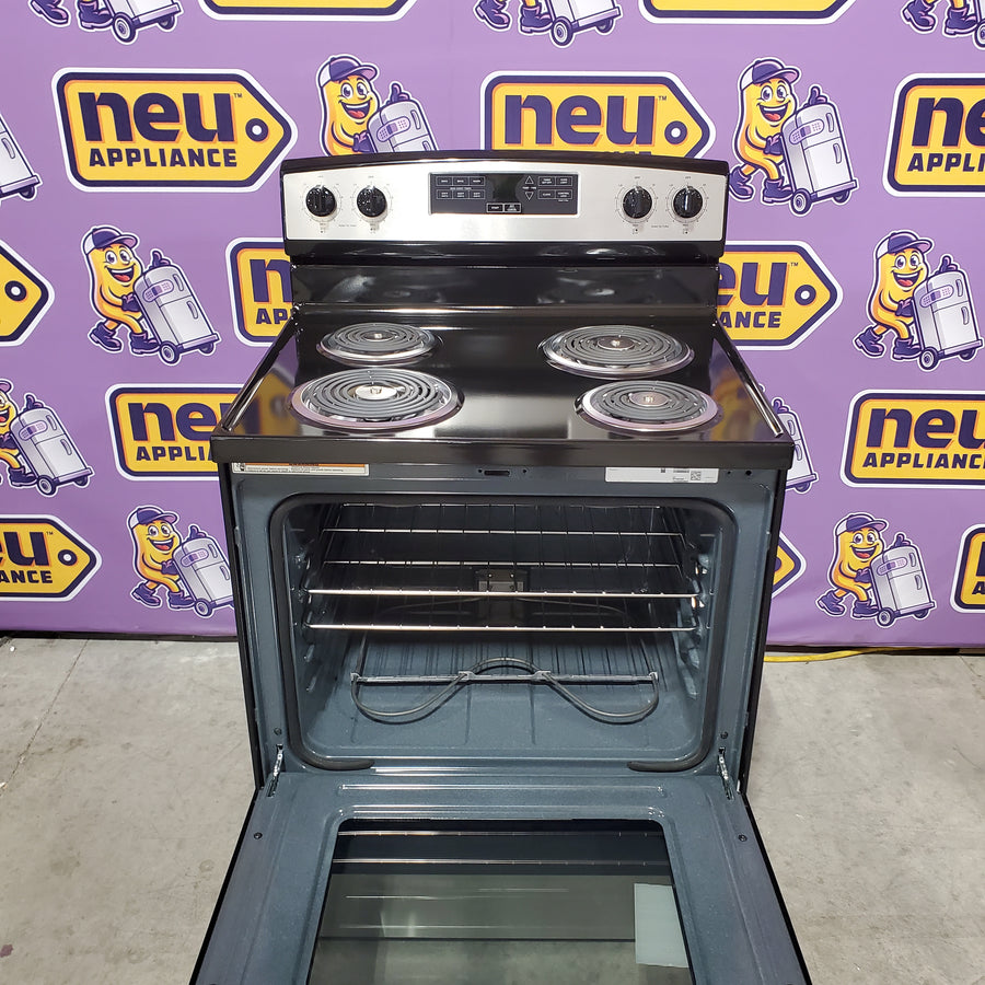 Amana 30-in 4 burners 4.8-cu ft Freestanding Electric Range in Stainless Steel ACR4303MMS - Open Box