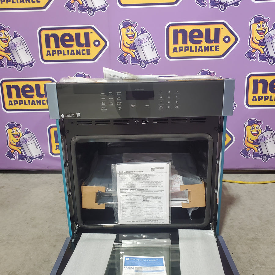 GE 27 inch Single Electric Wall Oven Self + Steam Cleaning in Stainless Steel JKS3000SNSS - Open Box