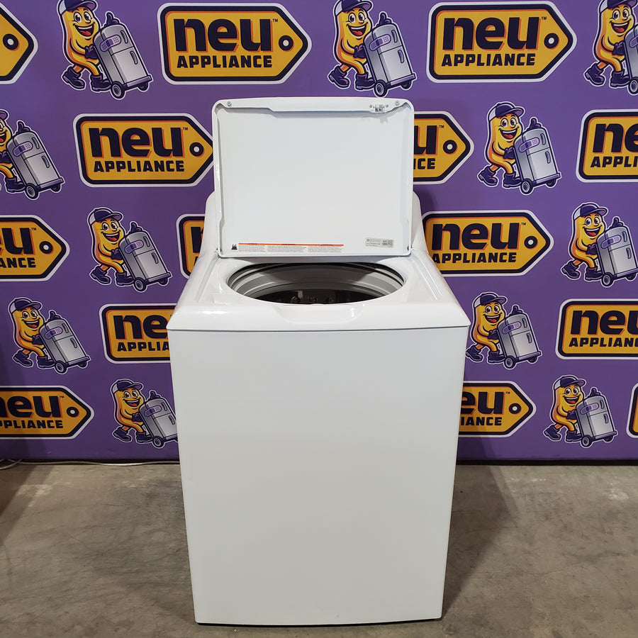 GE White Top Load 4.2 Cu. Ft. Washer with Stainless Steel Basket and Dual Action Agitator GTW460ASJWW - Certified Refurbished