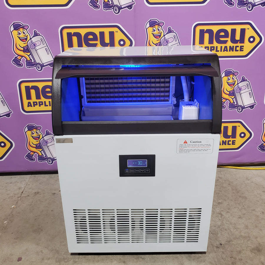 Hooure 24. 4 in. Full Size Cube Commercial Ice Maker 250 lb. /24 H Freestanding Ice Maker with 77 lb. Storage, Stainless Steel WQJR-C01 - Open Box