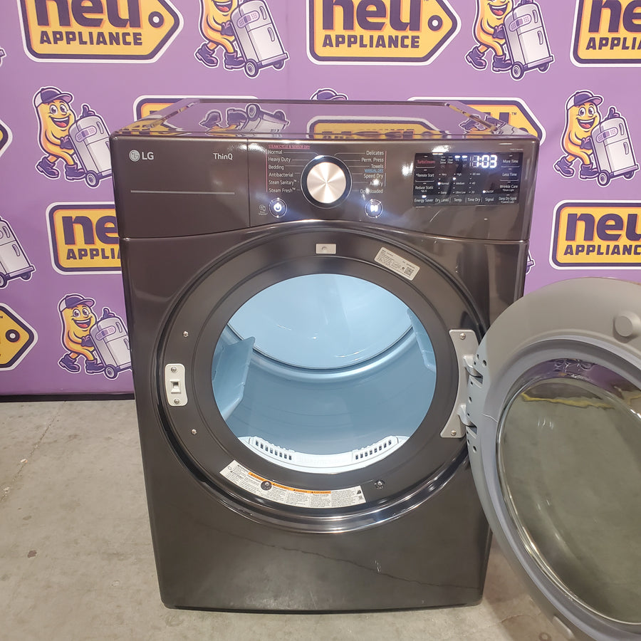 LG TrueSteam 7.4-cu ft Stackable Vented Gas Dryer with Steam Cycle in Black DLGX4001B - Scratch & Dent (Moderate)