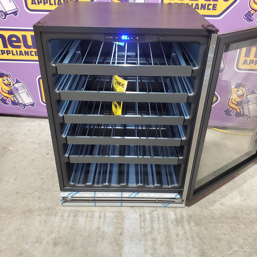 U-Line 24 Inch Wine Refrigerator with 5.5 Cu. Ft. Capacity, 3/4 Extension Wine Racks, LED Lighting, Digital Touch Pad Control, and Convection Cooling UHWC124-IS01A - Open Box