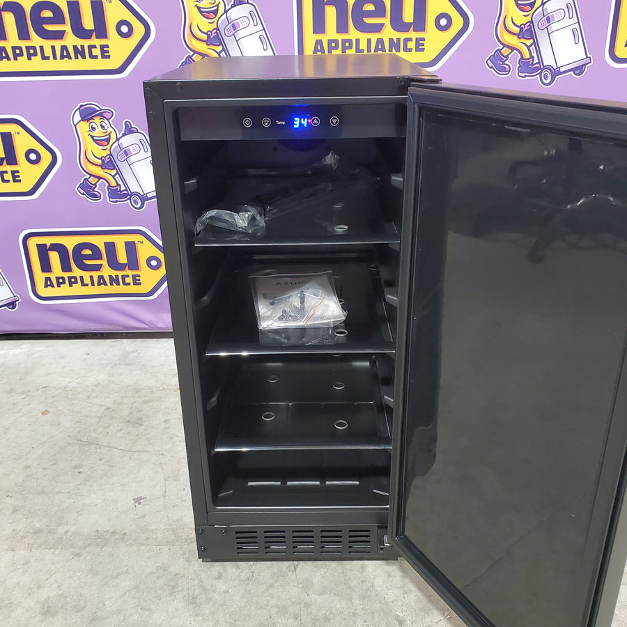 Azure 15 Inch Compact Refrigerator with 3 cu. ft. Capacity, Field Reversible Door, Auto Defrost, and Blue LED Lighting A115R-O - Open Box