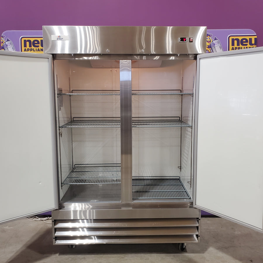Cooler Depot 54 in. W 47 cu. ft. NSF Auto Defrost 2-Door Commercial Reach In Upright Freezer in Stainless Steel XB54F-HC - Scratch & Dent (Minor)