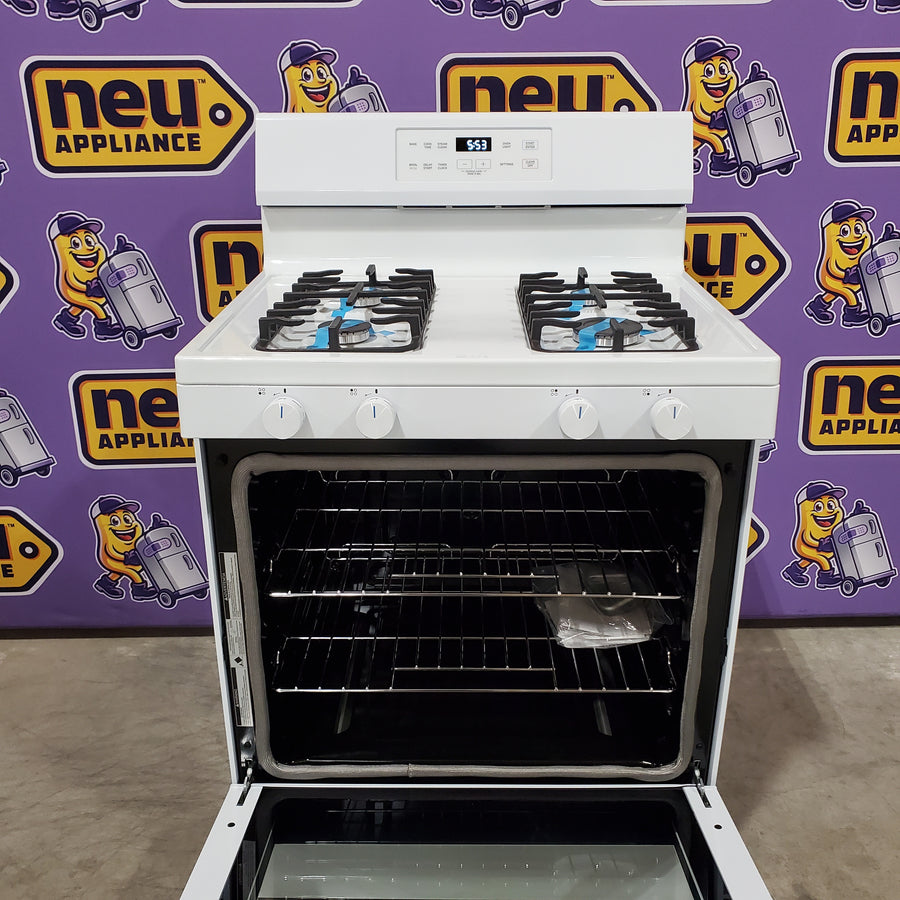 Midea 6.1 cu. ft. 4-Burner Freestanding Gas Range with Steam Cleaning 22442611 -MGR30S2AWW - Scratch & Dent (Minor)