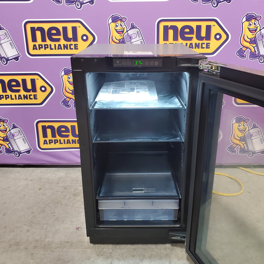 U-Line 3.6 cu. ft. Built-in Refrigerator with 4 Adjustable Glass Shelves, Glass Door, LED Lighting, Convection Cooling System, and Clear Crisper Drawer U-2218RGLS-00B - Scratch & Dent (Moderate)