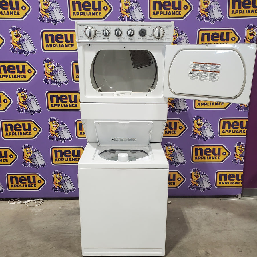 Whirlpool 27 Inch Electric Laundry Center with 2.5 cu. ft. Washer, 5.9 cu. ft. Dryer, 8 Wash Cycles, 6 Dry Cycles, AutoDry and Self-Clean Lint Filter WET3300XQ - Certified Refurbished