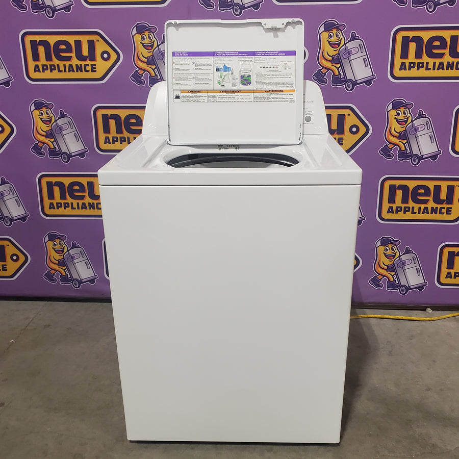 Amana 27 Inch Top-Load Washer with 3.4 cu. ft. Capacity, 9 Wash Cycles, Load Size Options, and 700 RPM Spin Speed NTW4650YQ - Certified Refurbished