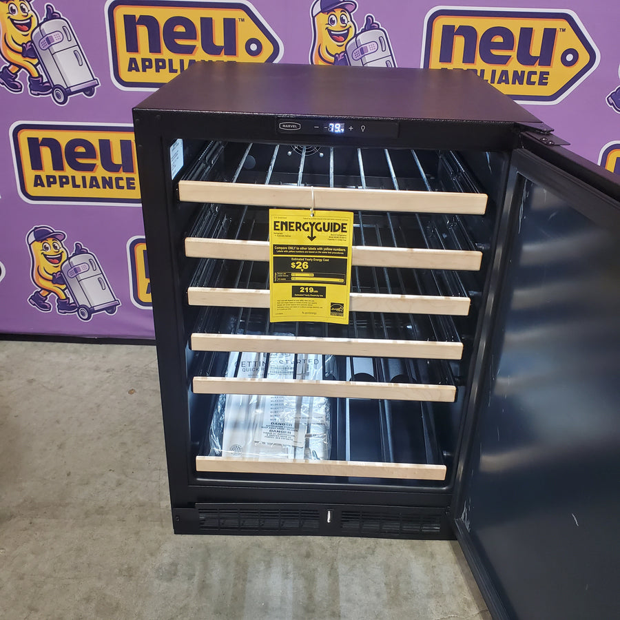 Marvel 24 Inch Wine Cooler with 45 Bottle Capacity, 6 Wine Racks, Glass Door, LED Light, and Electronic Controls MLWC324-IS01A - Scratch & Dent (Minor)