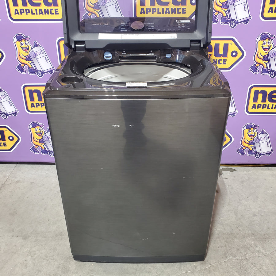 Samsung 5.0 cu. ft. Energy Star Top Load Washer with Active Water Jet in Black Stainless Steel WA50R5400AV - Certified Refurbished