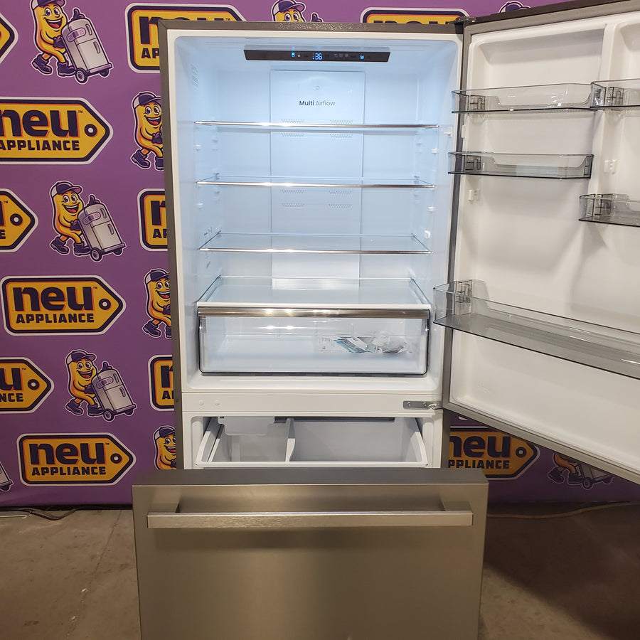 Hisense 33" Wide Counter Depth ENERGY STAR 17.2-cu ft Bottom-Freezer Refrigerator with Ice Maker in Fingerprint Resistant Stainless Steel HRB171N6BSE - Scratch & Dent (Moderate)
