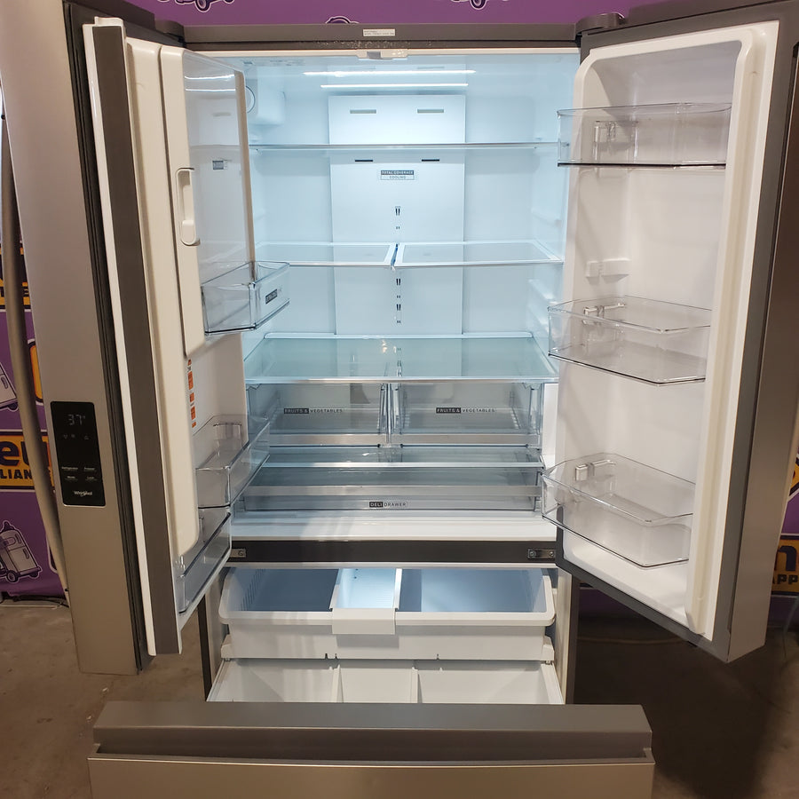 Whirlpool French Door 30 cu ft Refrigerator in Fingerprint Resistant Stainless Finish with In-Door Water and Ice Maker - 30 cu. ft. WRFF3536SZ - Scratch & Dent (Minor)