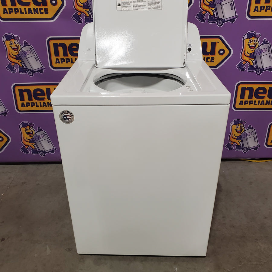 Amana Top Load 3.5 Cu. Ft. Washer with Dual Action Agitator, Porcelain Tub, and Late Lid Lock NTW4516FW - Scratch & Dent (Minor)
