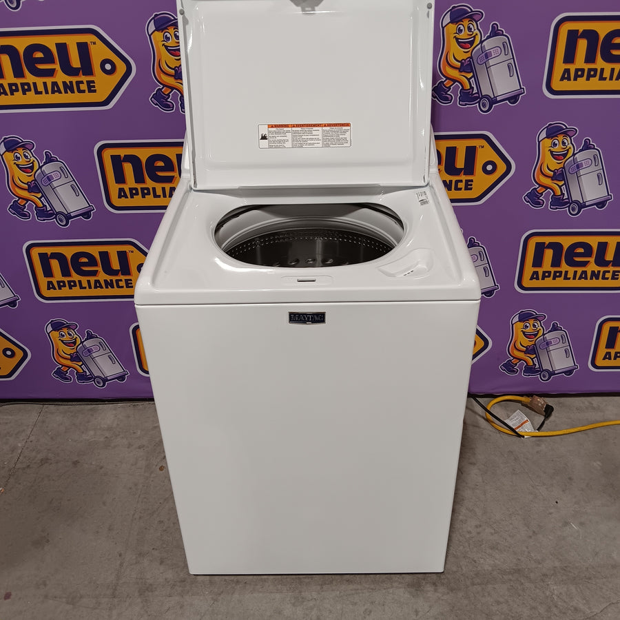 Maytag 4.2 Cu. Ft. Capacity Top Load Washer in White MTW4205SW - Scratch & Dent (Minor) and MayTag 7.0 cu. ft. Top Load Electric Wrinkle Prevent Dryer 16266 - MED4500MW - Scratch & Dent (Minor)