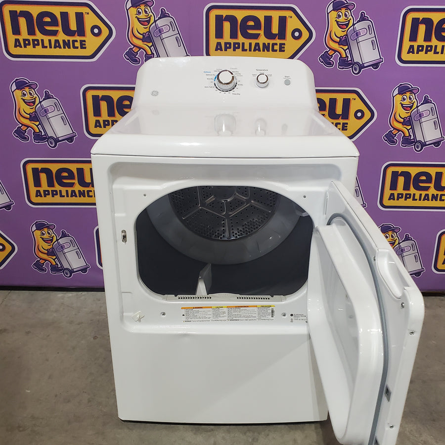 GE® 4.2 cu. ft. Capacity Washer with Stainless Steel Basket GTW335ASNWW - Certified Refurbished and GE 6.2 cu. ft. Capacity Electric Dryer with Up To 120 ft. Venting and Shallow Depth GTD33EASKWW - Certified Refurbished
