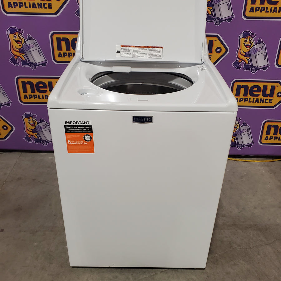 Maytag 4.5 cu. ft. Capacity Top Load Washer with Power™ Agitator and Deep Fill MVW4505MW - Open Box and Maytag 7.0 cu. ft. Capacity Top Load Electric Wrinkle Prevent Dryer 16288 - MED4500MW - Open Box
