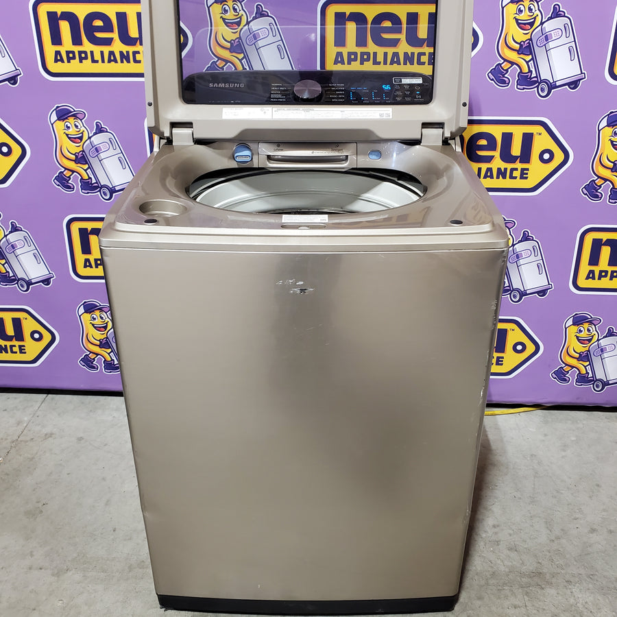 Samsung 5.0 cu. ft. High Efficiency Top Load Washer with Active WaterJet in Champagne WA50T5300AC - Certified Refurbished