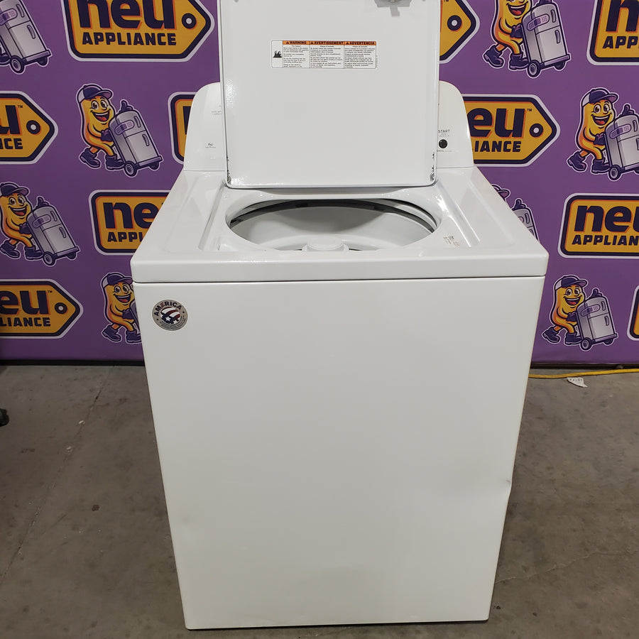 Amana Top Load 3.5 Cu. Ft. Washer with Dual Action Agitator, Porcelain Tub, and Late Lid Lock NTW4516FW - Certified Refurbished