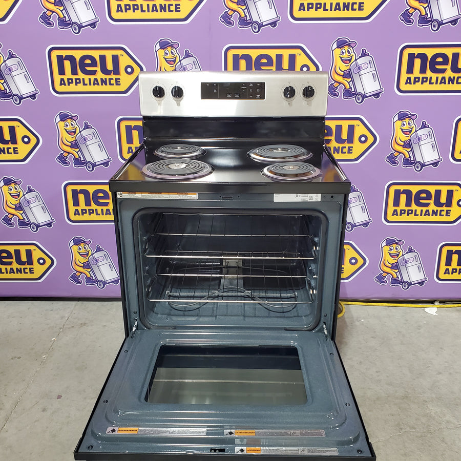 Whirlpool Stainless Steel 4.8 cu. ft. Electric Range with Keep Warm Setting and Large Oven Window WFC150M0JS - Open Box