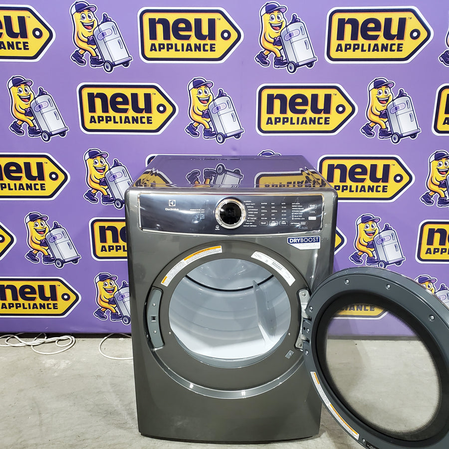 Electrolux Titanium Front Load 600 Series 4.5 Cu. Ft. Washer with Smartboost ELFW7637AT - Scratch & Dent (Minor) and Electrolux 500 Series Electric Steam 8.0 cu ft ENERGY STAR Dryer with Instant Refresh Cycle  ELFE7537AT - Scratch & Dent (Moderate)