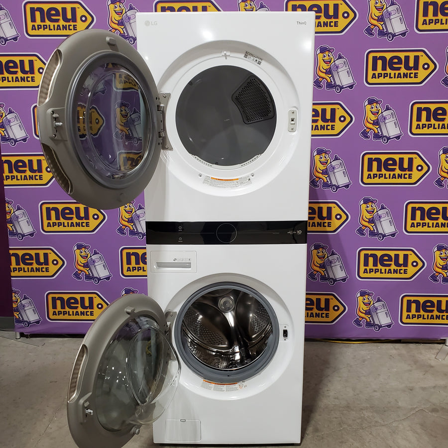 LG Front Load Wash Tower with Center Control 4.5 Cu. Ft. Washer and 7.4 Cu. Ft. Dryer WKE100HWA - Scratch & Dent (Moderate)