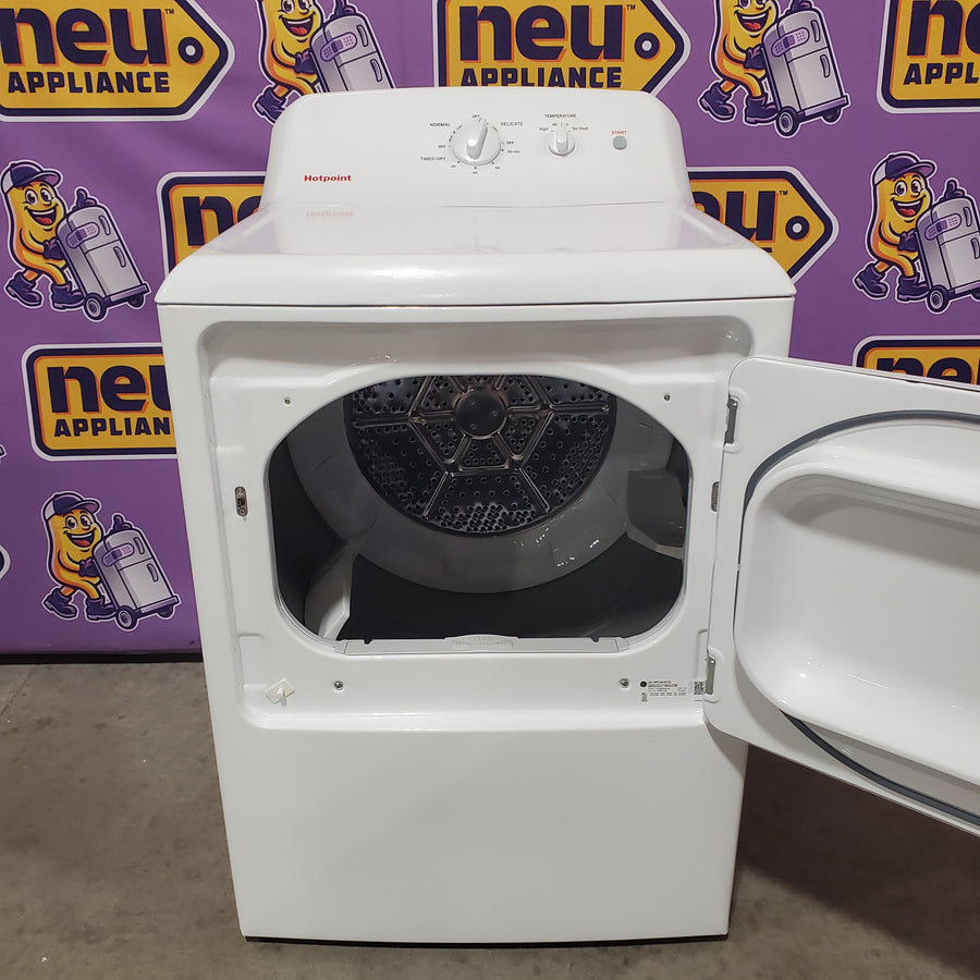 Hotpoint® 4.0 cu. ft. Capacity Washer with Cold Plus and Water Level Control HTW265ASWWW - Scratch & Dent (Moderate) and Hotpoint 6.2 cu. ft. Capacity Electric Dryer with Up To 120 ft. Venting and Shallow Depth HTX26EASWWW - Open Box