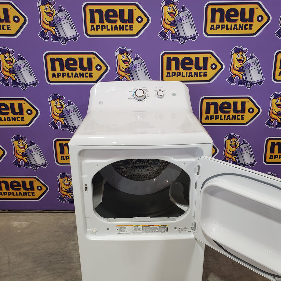 GE® 4.2 cu. ft. Capacity Washer with Stainless Steel Basket GTW335ASNWW - Certified Refurbished and GE 6.2 cu. ft. Capacity Electric Dryer with Up To 120 ft. Venting and Shallow Depth GTD33EASKWW - Certified Refurbished