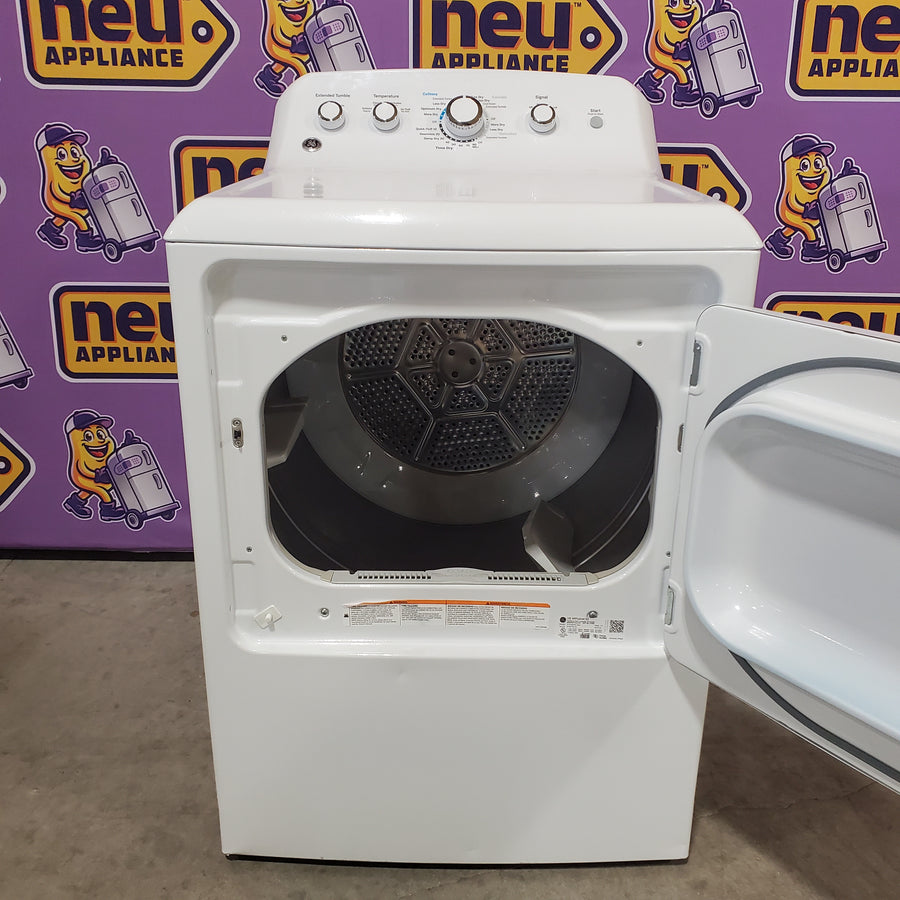 GE 3.8 cu. ft. Capacity Washer with Stainless Steel Basket in White GTW330ASKWW - Certified Refurbished and GE White Electric 7.2 Cu. Ft. Dryer with Aluminized Alloy Drum GTD42EASJWW - Certified Refurbished