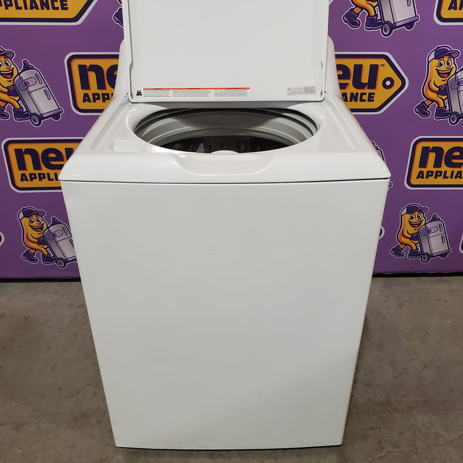 GE White Top Load 4.2 Cu. Ft. Washer with Stainless Steel Basket and Dual Action Agitator GTW460ASJWW - Certified Refurbished