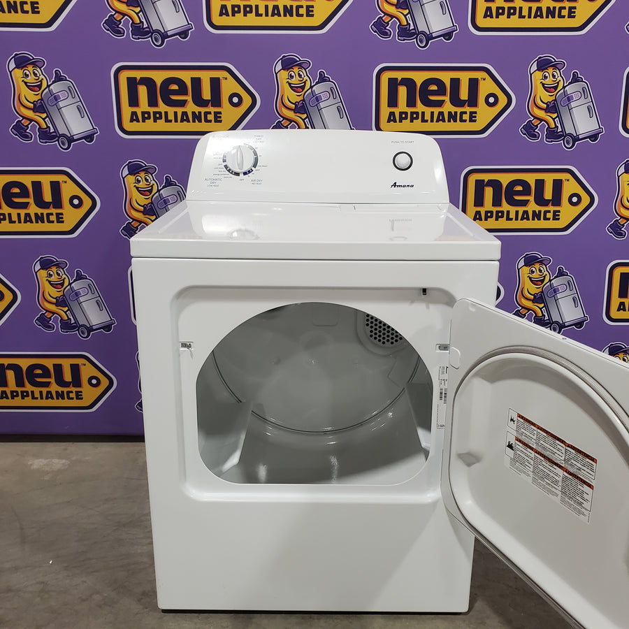 Amana 6.5 Cu. Ft. Electric Dryer with Wrinkle Shield Option and Automatic Dryness Control in White 22442643 - NED4655EW - Scratch & Dent (Minor)