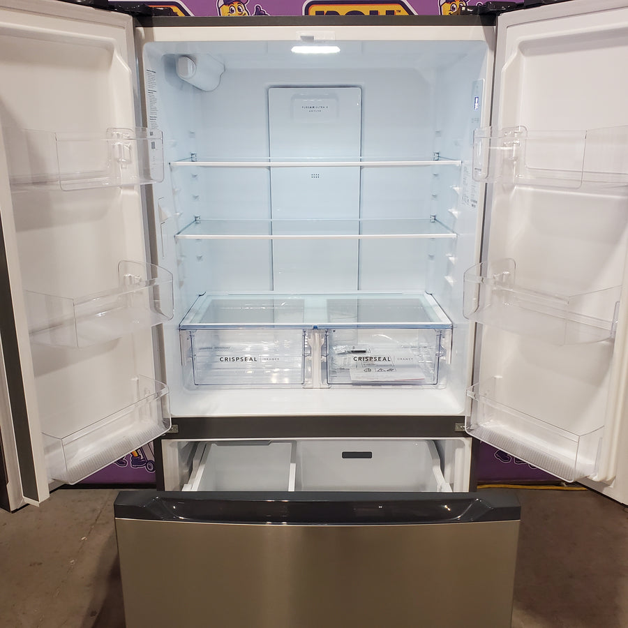Frigidaire Counter-Depth 19.9-cu ft 35-in Wide French Door Refrigerator with Ice Maker ENERGY STAR Certified in Stainless Steel FRFG201LAV - Open Box