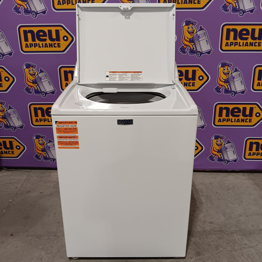 Maytag 4.5 cu. ft. Capacity Top Load Washer with Power™ Agitator and Deep Fill MVW4505MW - Scratch & Dent (Minor) and Maytag 7.0 cu. ft. Capacity Top Load Electric Wrinkle Prevent Dryer 16284 - MED4500MW - Open Box