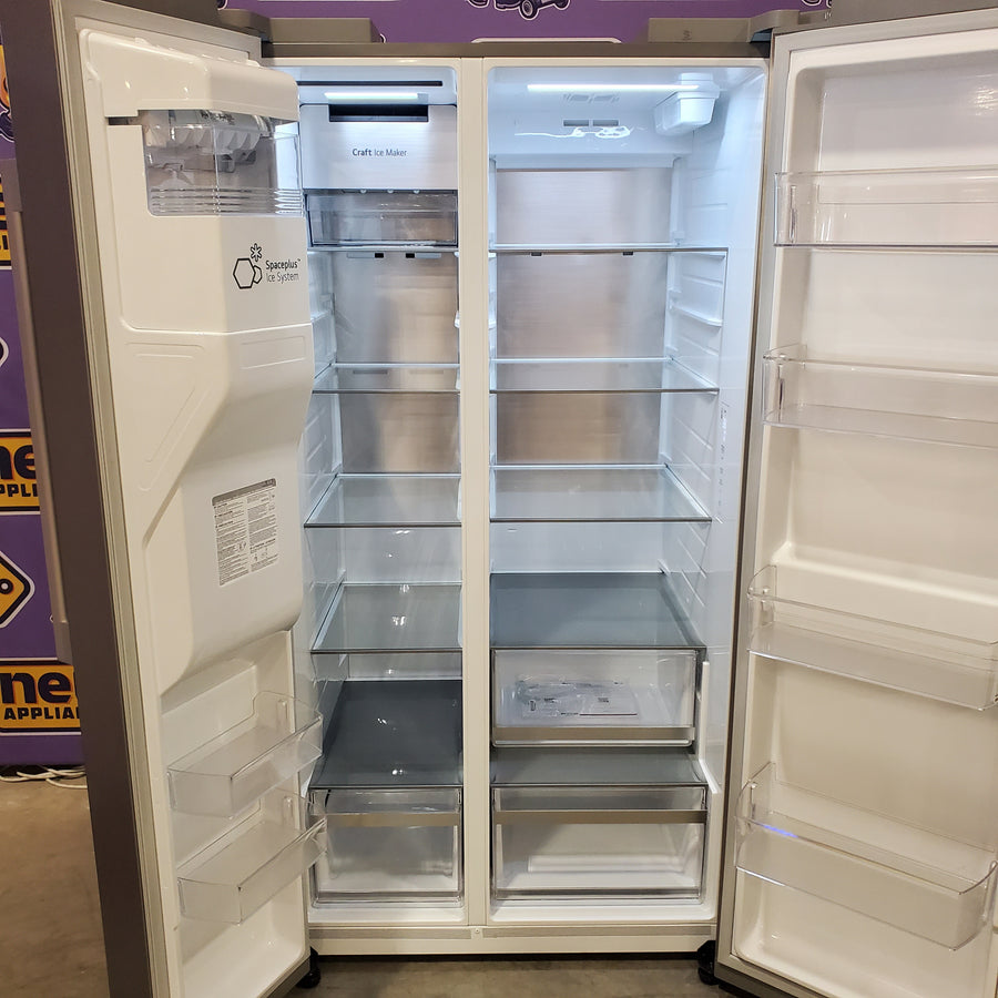 LG 27 cu. ft. Smart Side-by-Side Refrigerator with Smooth Touch Ice & Water Dispenser LL27T3530S - Scratch & Dent (Minor)