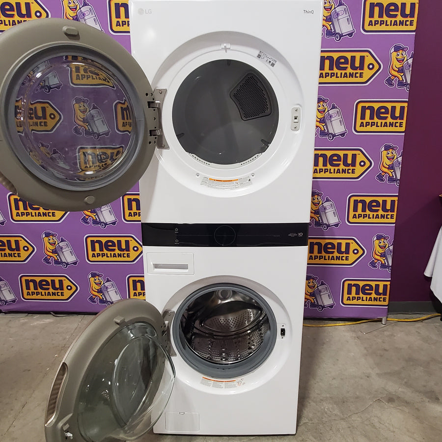 LG Front Load Wash Tower with Center Control 4.5 Cu. Ft. Washer and 7.4 Cu. Ft. Dryer 22142788 - WKE100HWA - Scratch & Dent (Minor)