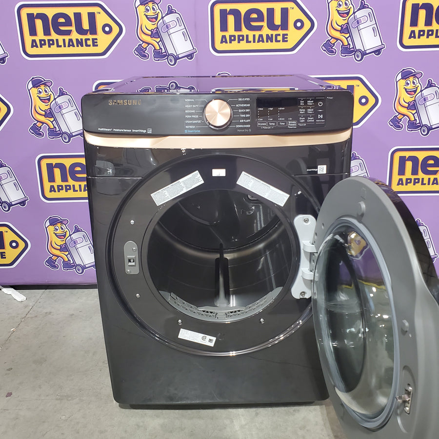 Samsung 7.5 cu. ft. Smart Electric Dryer with Steam Sanitize+ and Sensor Dry in Brushed Black DVE50BG8300V - Open Box
