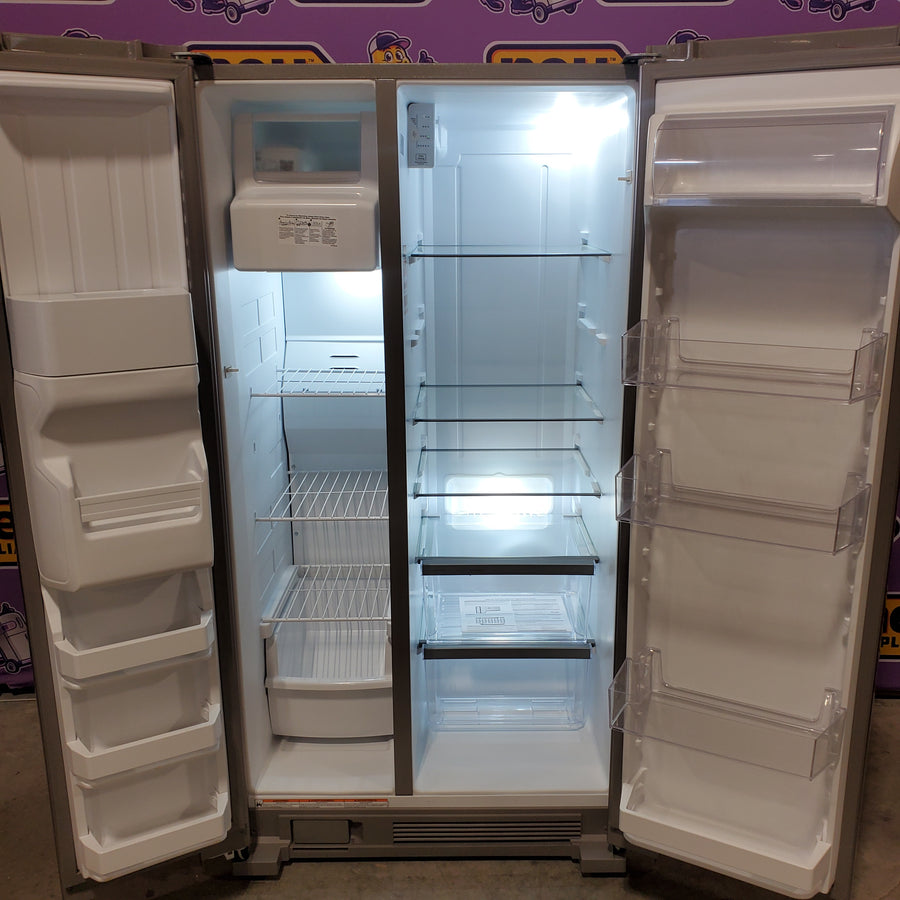 Whirlpool 24 cu ft Capacity Side By Side Refrigerator with Ice and Water Dispenser in Fingerprint Resistant Stainless Steel WRS315SDHZ - Scratch & Dent (Minor)