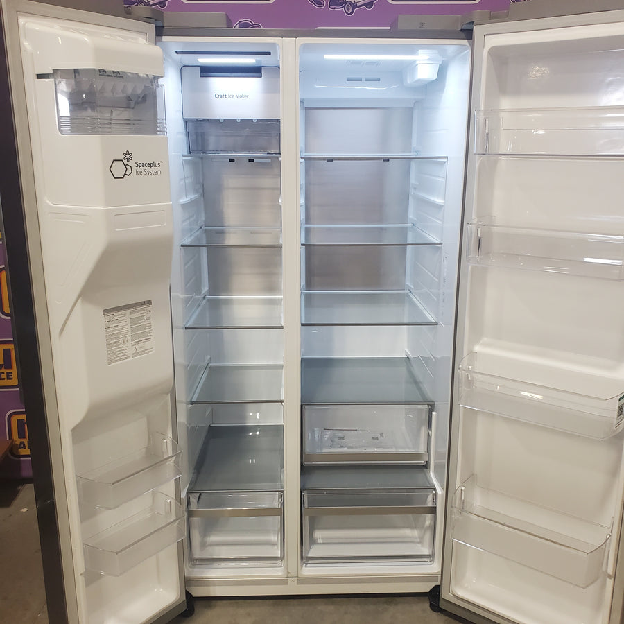 LG 27 cu. ft. Smart Side-by-Side Refrigerator with Smooth Touch Ice & Water Dispenser LL27T3530S - Scratch & Dent (Moderate)