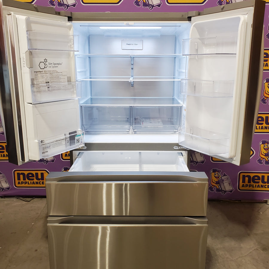 LG 29 cu. ft. Smart Standard-Depth MAX™ 4-Door French Door Refrigerator with Full-Convert Drawer™ in Print Proof Stainless Steel LF29H8330S - Scratch & Dent (Moderate)