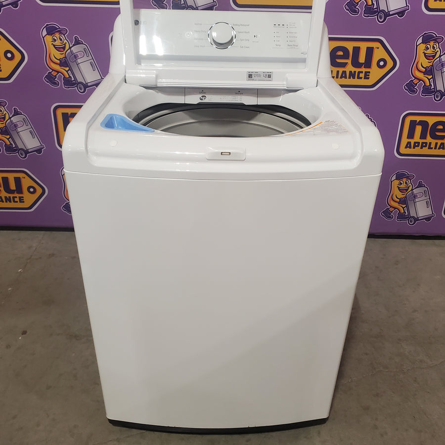 LG Top Load 4.1 Cu. Ft. Washer with TurboDrum Technology in White WT6105CW - Certified Refurbished and LG 7.3 Cu. Ft.  Electric Rear Control Ultra Large Capacity Dryer in White with Sensor Dry DLE6100W - Scratch & Dent (Minor)