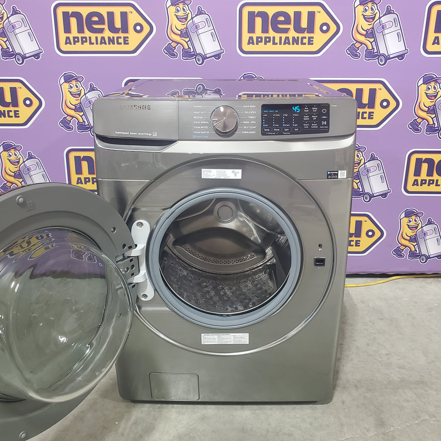 Samsung 4.5 cu. ft. Large Capacity Smart Front Load Washer with Super Speed Wash in Platinum 22442613 - WF45B6300AP - Scratch & Dent (Minor)