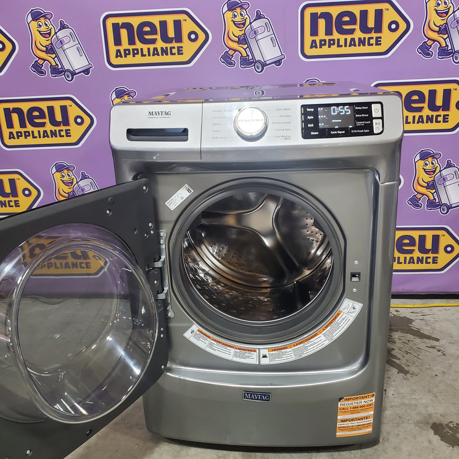 Maytag 4.5-cu ft High Efficiency Stackable Steam Cycle Front-Load Washer MHW5630HC - Scratch & Dent (Minor) and Maytag 7.3-cu ft Stackable Vented ENERGY STAR Electric Dryer MED5630HC - Scratch & Dent (Minor)