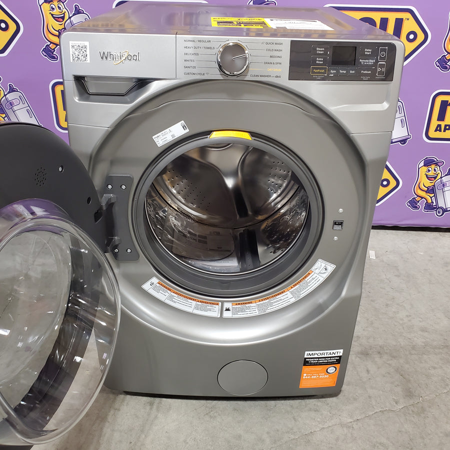 Whirlpool Radiant Silver 4.5 cu. ft. Smart Front Load ENERGY STAR® Washer with FreshFlow™ Vent System WFW5720RR - Open Box