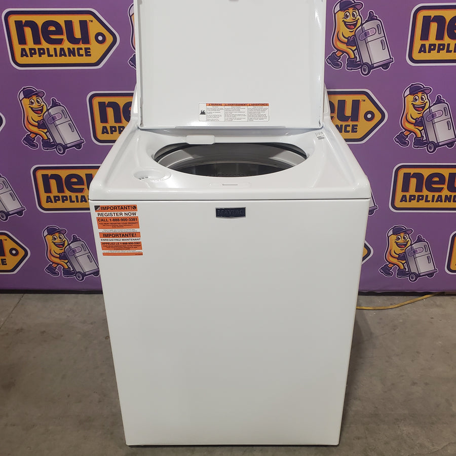 Maytag 4.5 cu. ft. Capacity Top Load Washer with Power™ Agitator and Deep Fill MVW4505MW - Open Box and Maytag 7.0 cu. ft. Capacity Top Load Electric Wrinkle Prevent Dryer 16321 - MED4500MW - Scratch & Dent (Minor)